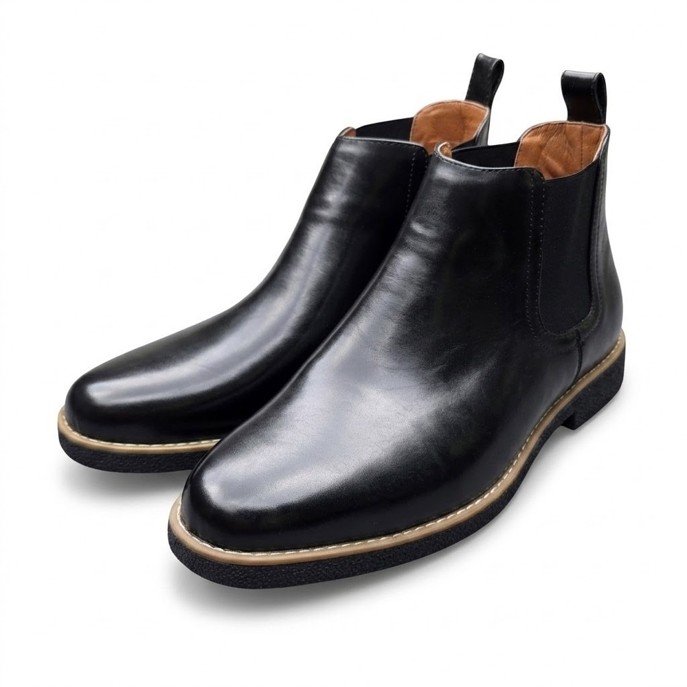 Deer Stags Rockland Black Vega Chelsea Boots Mens 13 W Wide Simulated Leather